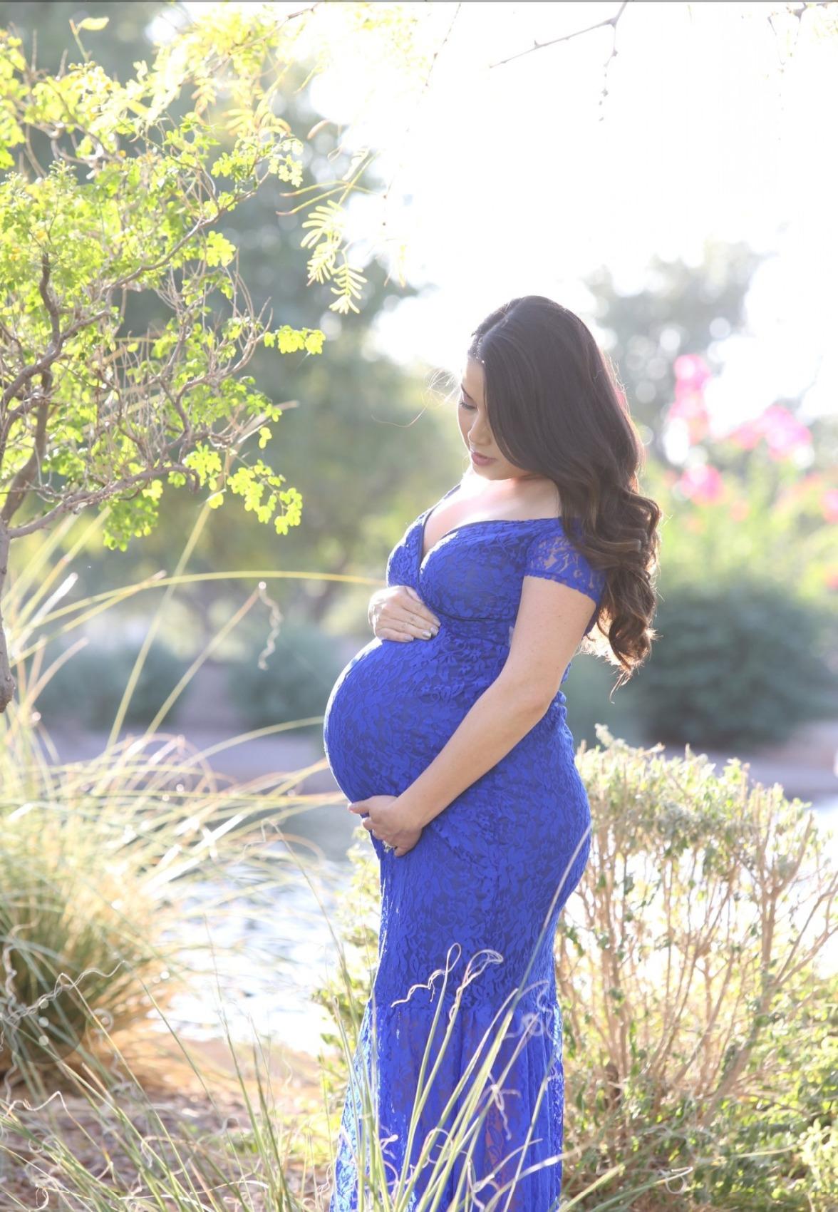 Lace Maternity Gown for Photo Shoot-lace Maternity Dress-short