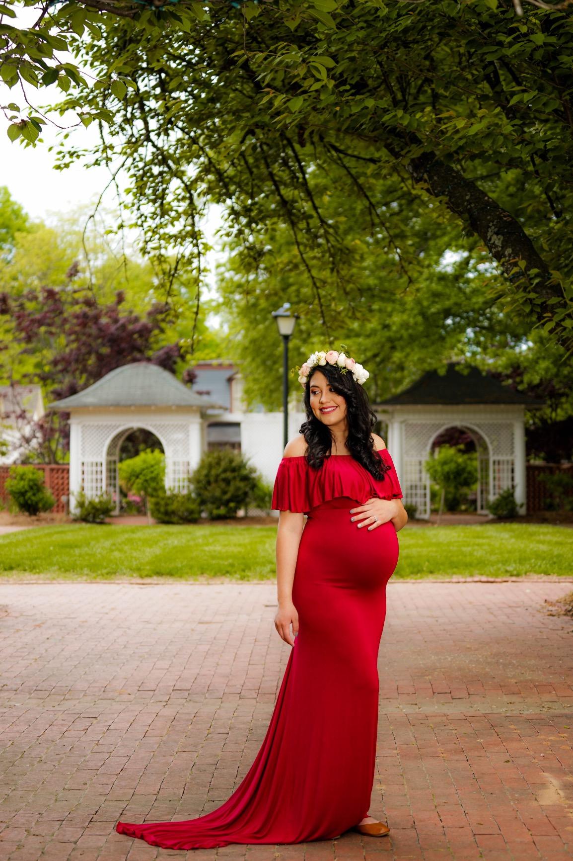 Ruffles Maxi Maternity Gown for Photo Shoots Cute Maternity
